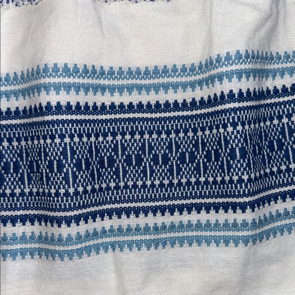Saylor X Revovle White blue ruffle sleeve midi dress Coastal Midi Boho Size L - Picture 9 of 12
